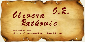 Olivera Ratković vizit kartica